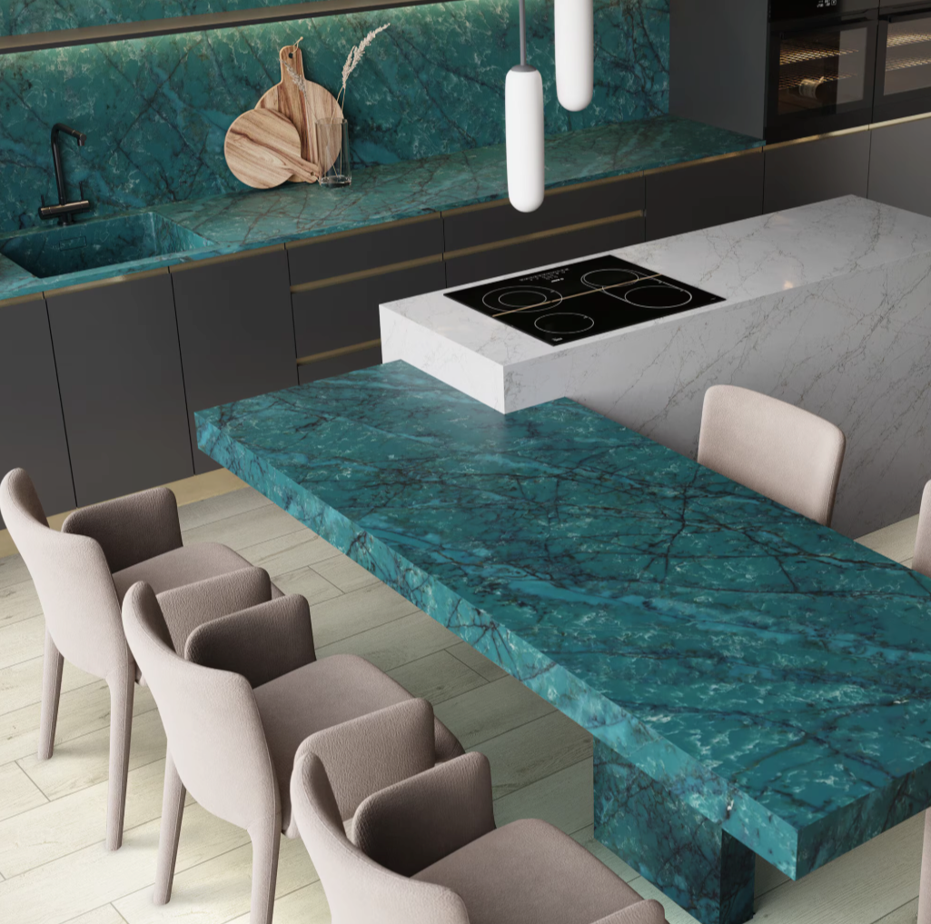 Amazonite Quartz by Daltile, Available at Royal Kitchen and Bathroom Countertops.